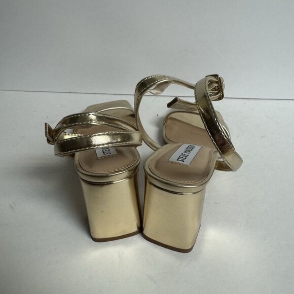 Steve Madden Womens Luxe Sandal Gold Size 6 M - Picture 4 of 6